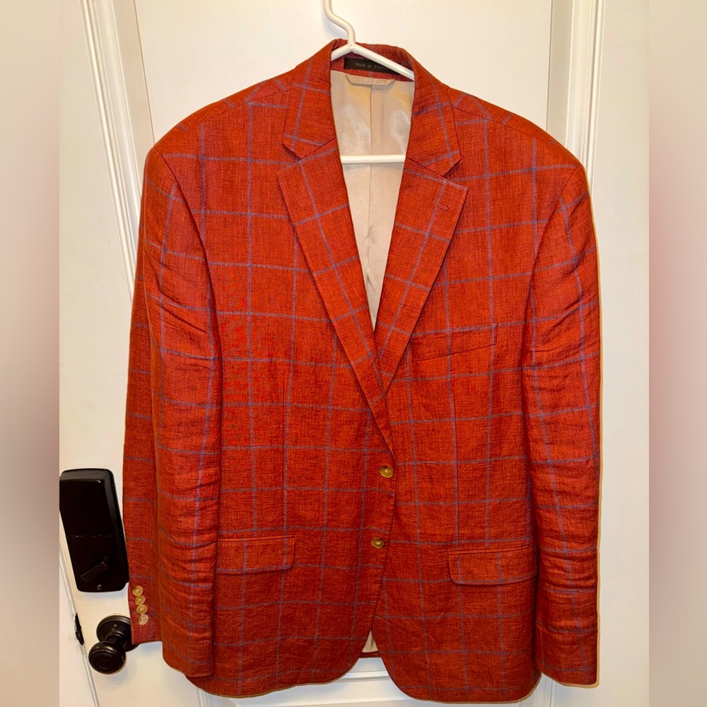 Lauren Ralph Lauren linen plaid suit blazer